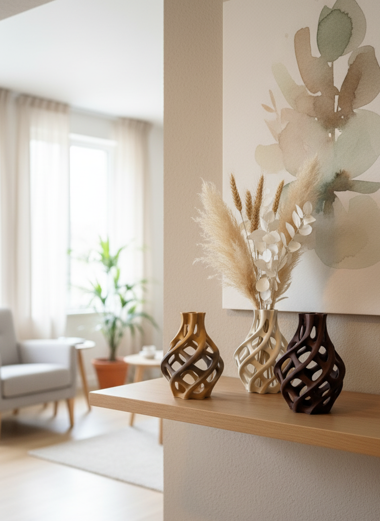 Skulpturale Gittervase 'Twist' – Modernes Design für dein Zuhause