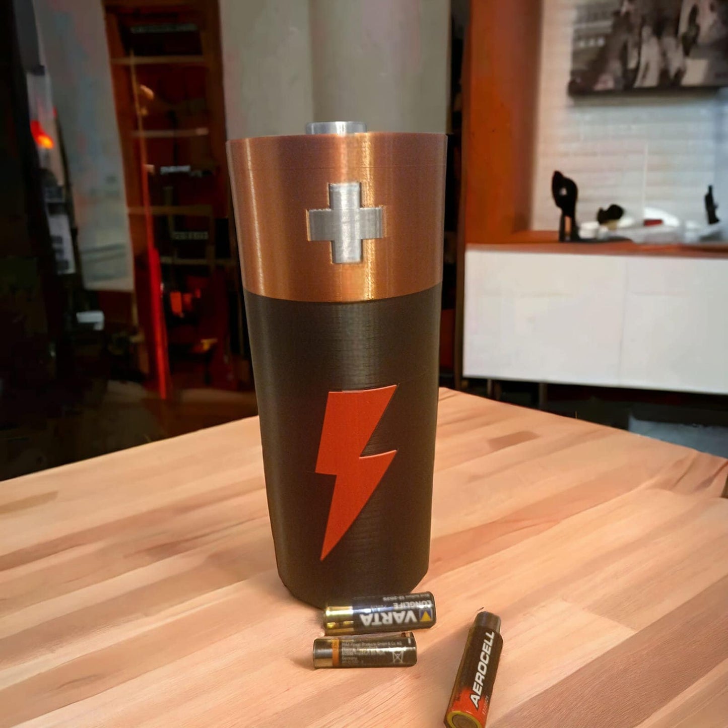 Umweltfreundlicher Altbatterienbehälter aus PLA/ Recyclingbehälter Batterien/umweltfreundlich/Batterieentsorgung