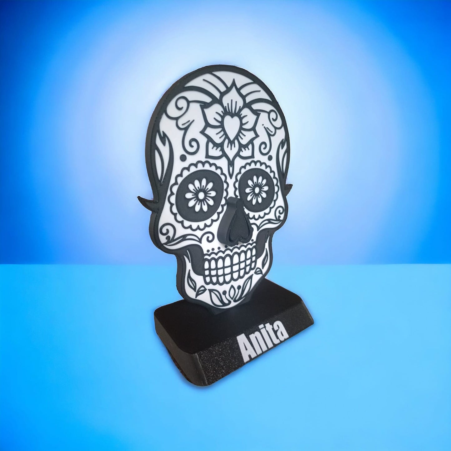 Brillenständer/Sonnenbrillen Display/Personalisierbarer Sonnenbrillen Halter/Brillen Halter/Skull Dekor/Geschenk für Freund