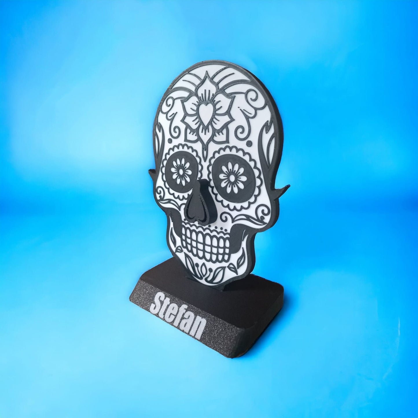 Brillenständer/Sonnenbrillen Display/Personalisierbarer Sonnenbrillen Halter/Brillen Halter/Skull Dekor/Geschenk für Freund