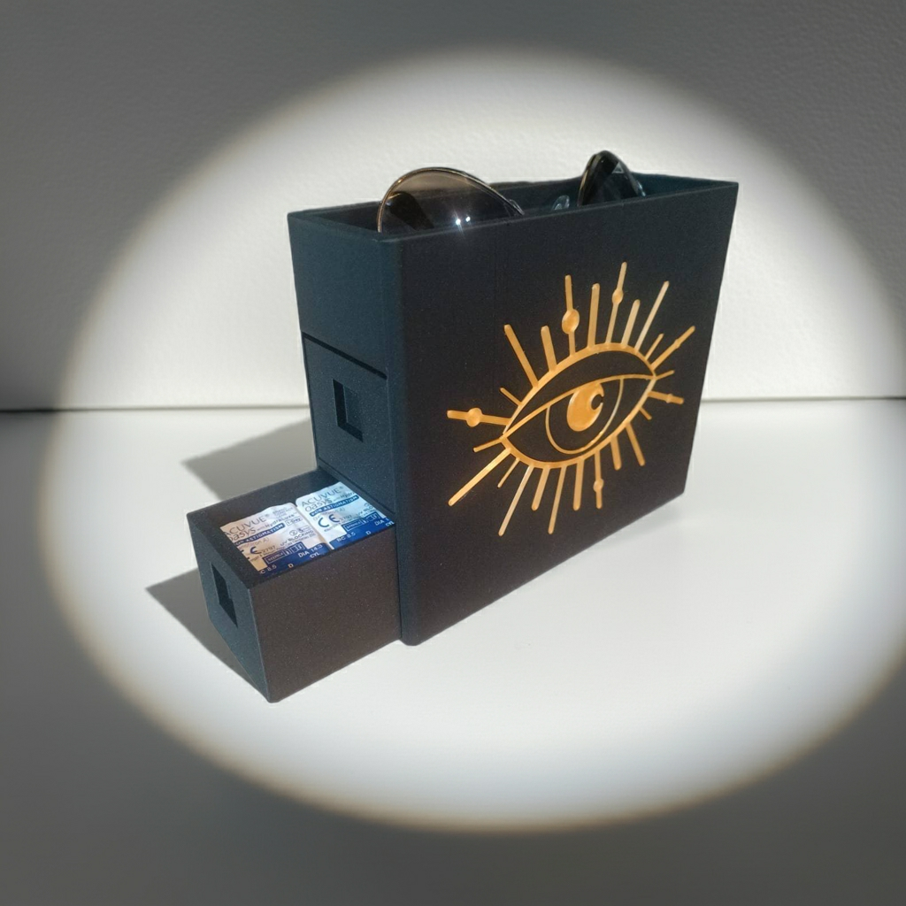 5er Vision: 3D Gedruckter Kontaktlinsenspender für 60 Tageslinsen – Stylisher Organizer (PLA)