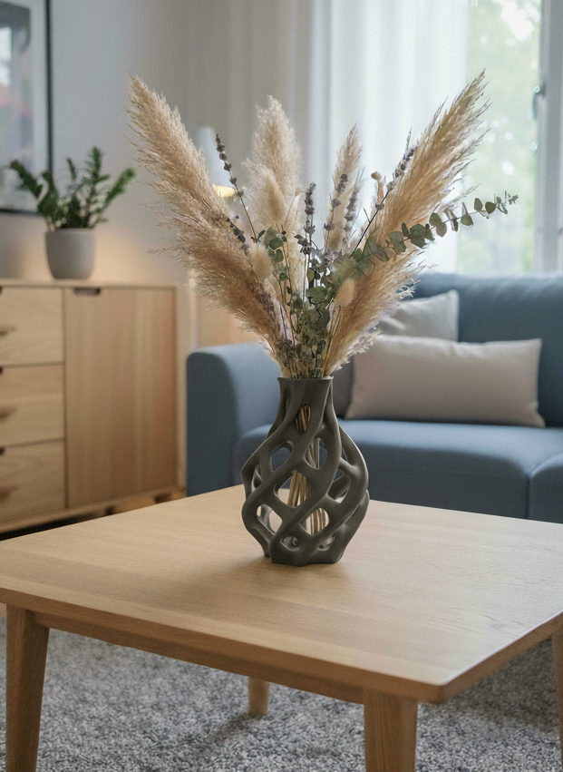 Skulpturale Gittervase 'Twist' – Modernes Design für dein Zuhause