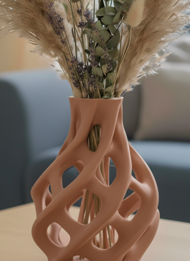 Skulpturale Gittervase 'Twist' – Modernes Design für dein Zuhause