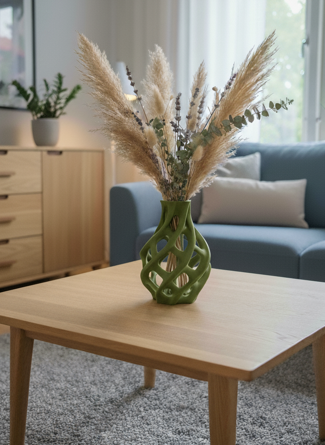 Skulpturale Gittervase 'Twist' – Modernes Design für dein Zuhause