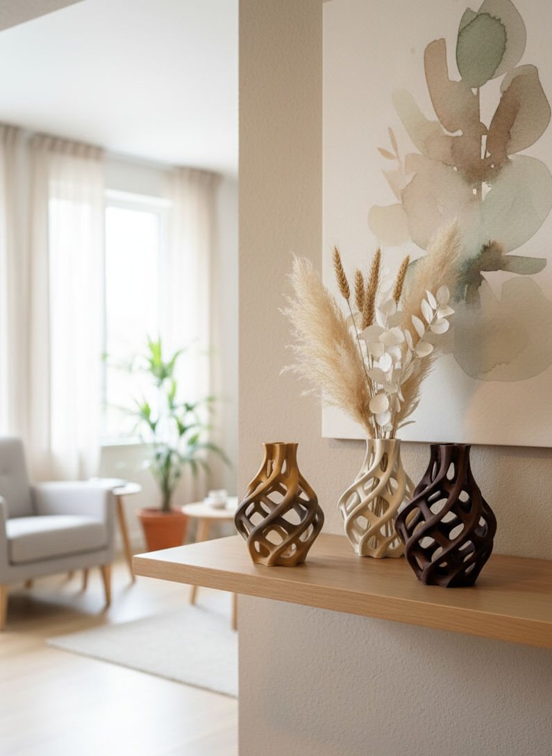 Skulpturale Gittervase 'Twist' – Modernes Design für dein Zuhause