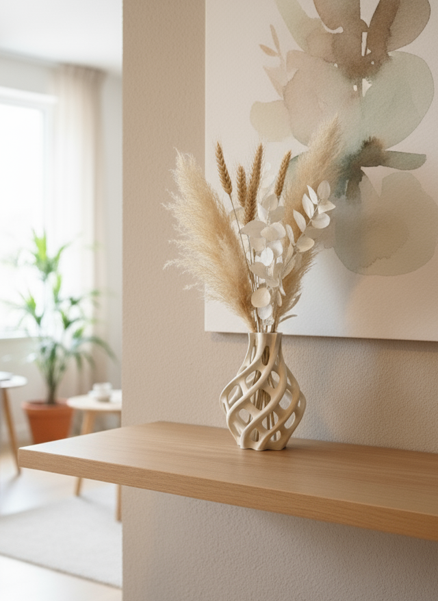 Skulpturale Gittervase 'Twist' – Modernes Design für dein Zuhause