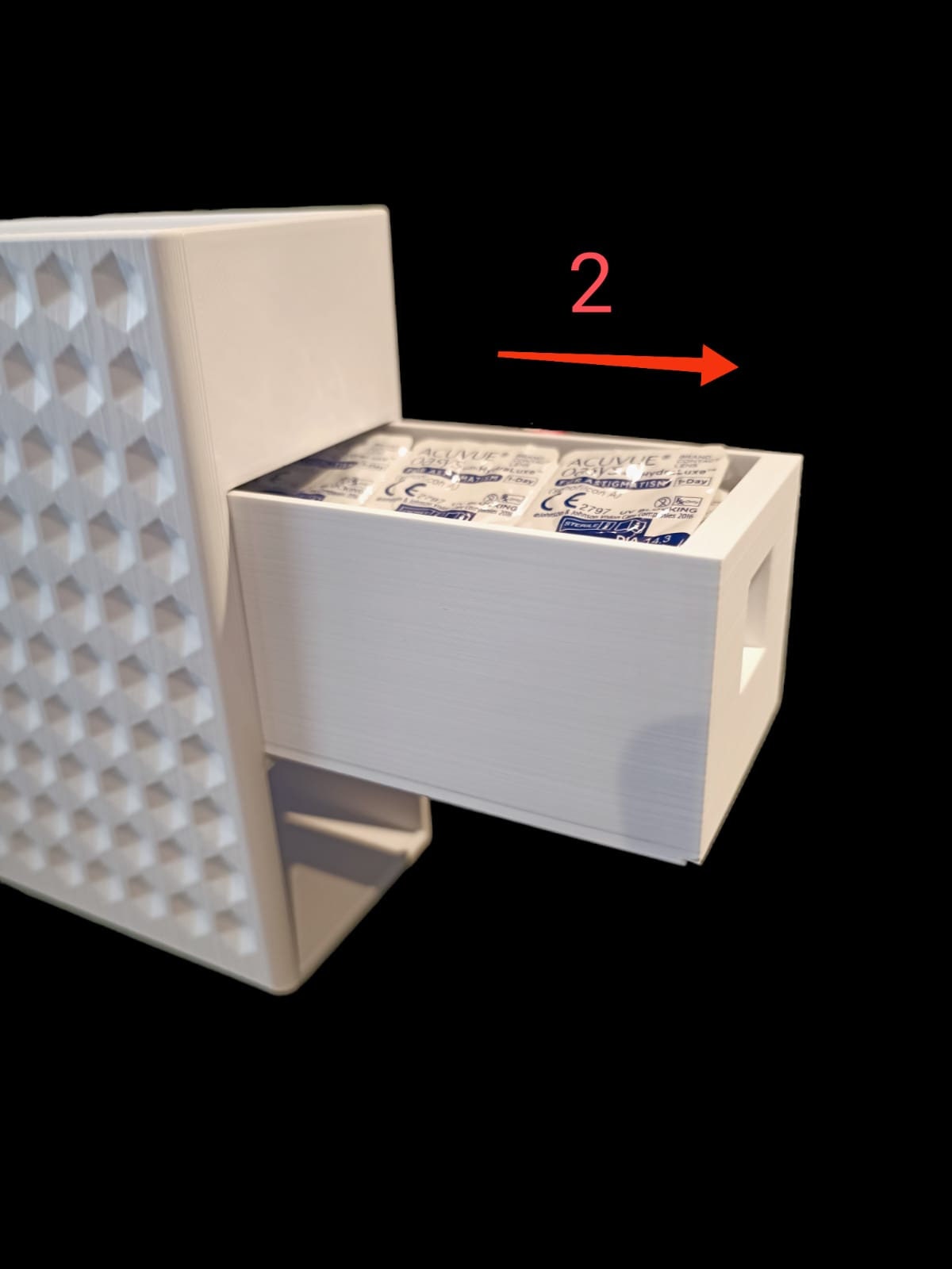 tageslinsen aufbewahren Kontaktlinsen-Organizer für 60 Tageslinsen- 3D-Druck Spender mit Brill – 3D Bossi