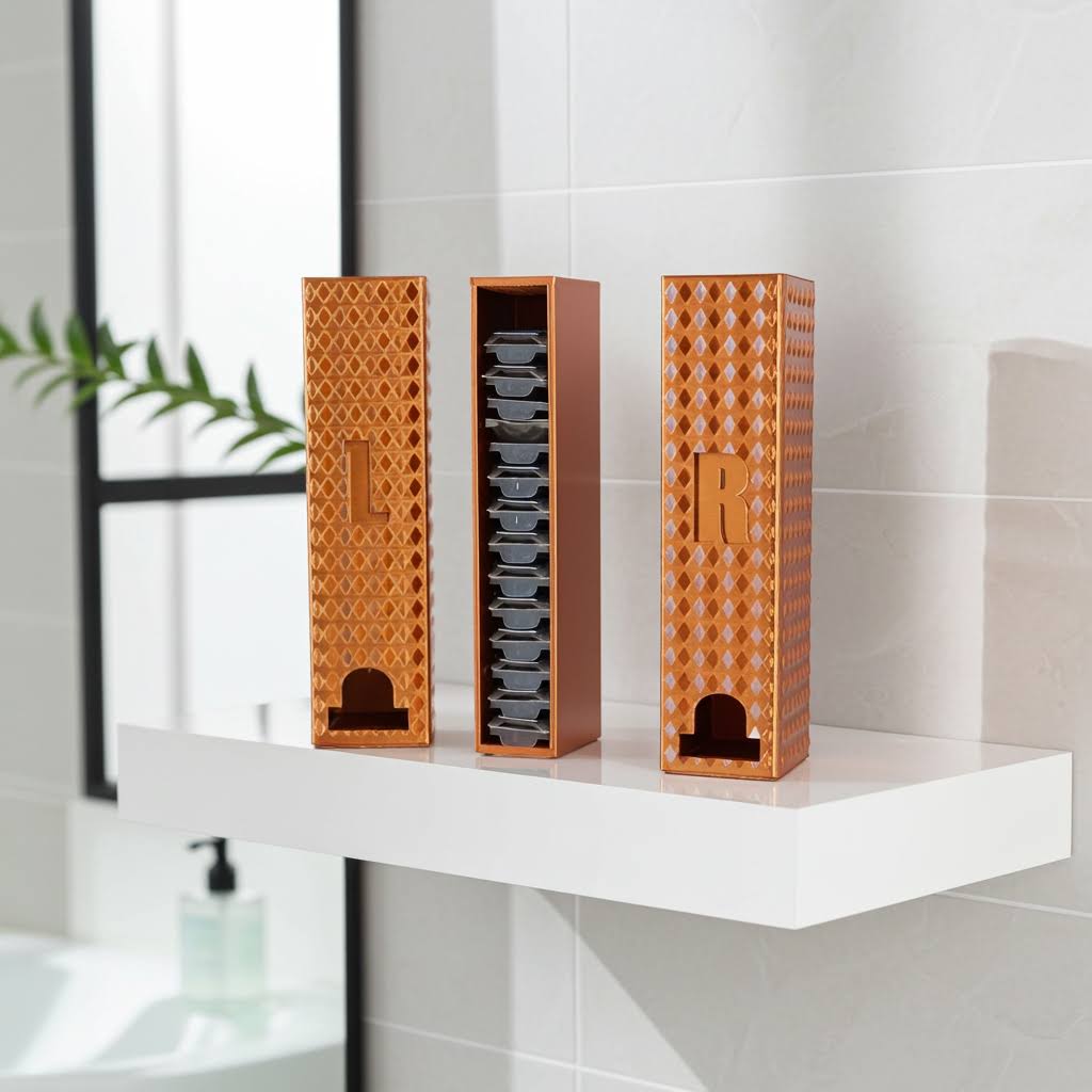 3D gedruckter Kontaktlinsenspender Modell BIG, Fassungsvermögen 50 Kontaktlinsen